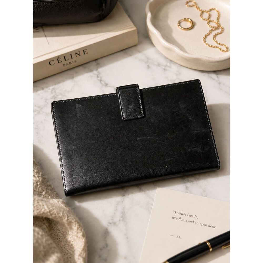 MARK CROSS Vintage Leather Travel Wallet Black Red